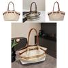 Lerretspose for kvinner, stor kapasitet, sommer, uformell stil, ensfarget, plissert design