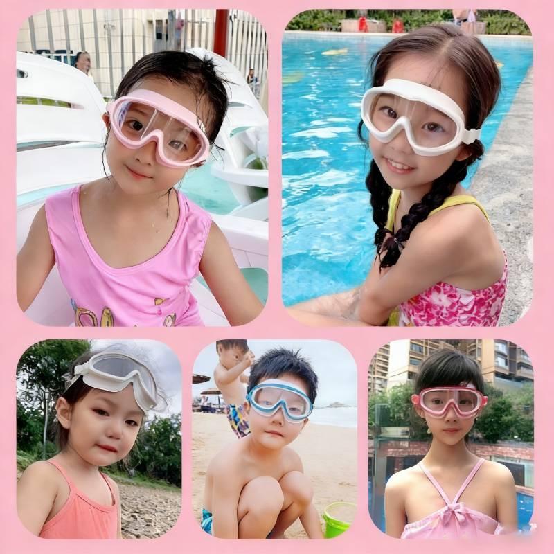 Children/Adults Fashionable Large Frame Waterproof High-Definition Swimm Goggles With Earplugs