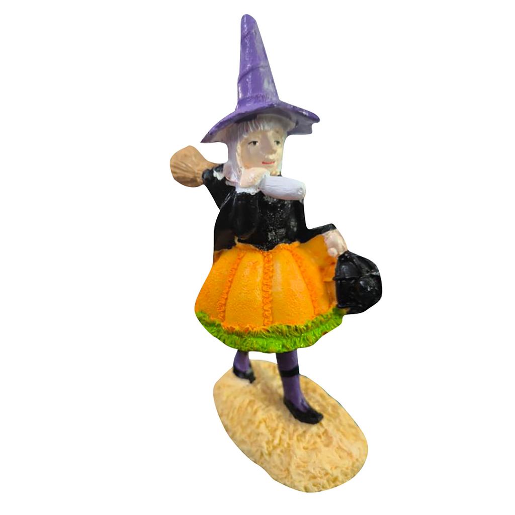 Halloween Witch Resin სახლის დესკტოპის თოჯინა დეკორატიული ორნამენტები ხელნაკეთი ორნამენტები