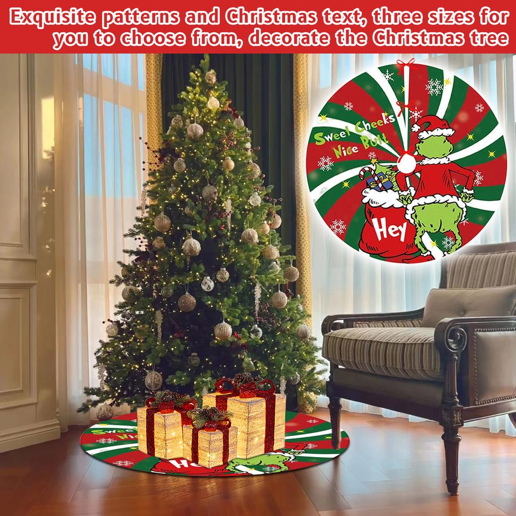 Christmas Digital Printed Christmas Tree Skirt Party Christmas Tree Decoration Bottom Apron Tree Skirt