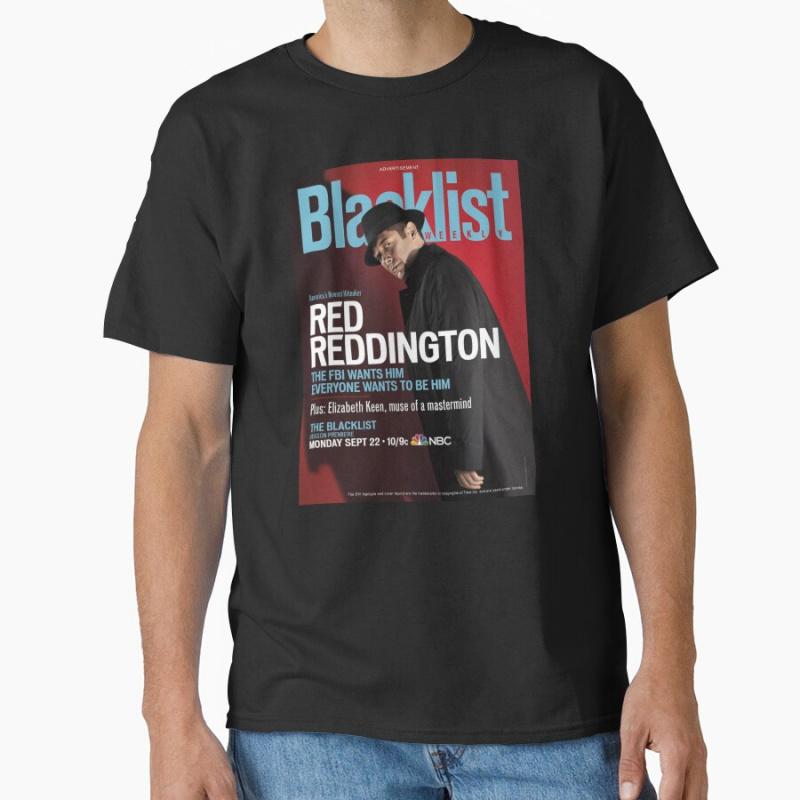 Roter Reddington The Blacklist 5 Retro TV-Serie 100% Baumwolle bedrucktes Geschenk-T-Shirt für Herren lar