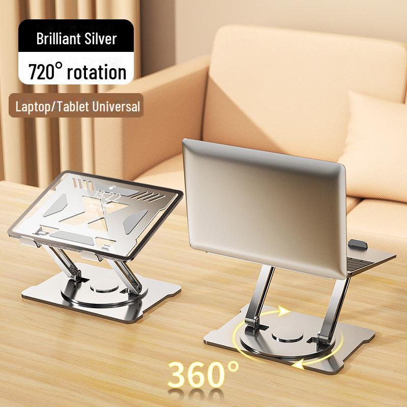 Rotatable Aluminum Laptop Stand for Apple & Huawei - Adjustable Height