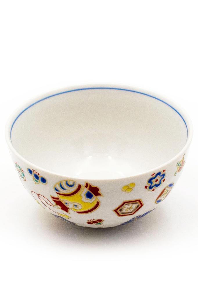 Waza No Kura Small Kutani Ware Rice Bowl, Treasure-filled Ceramic, Japanese Tableware, Stylish Birthday Gift