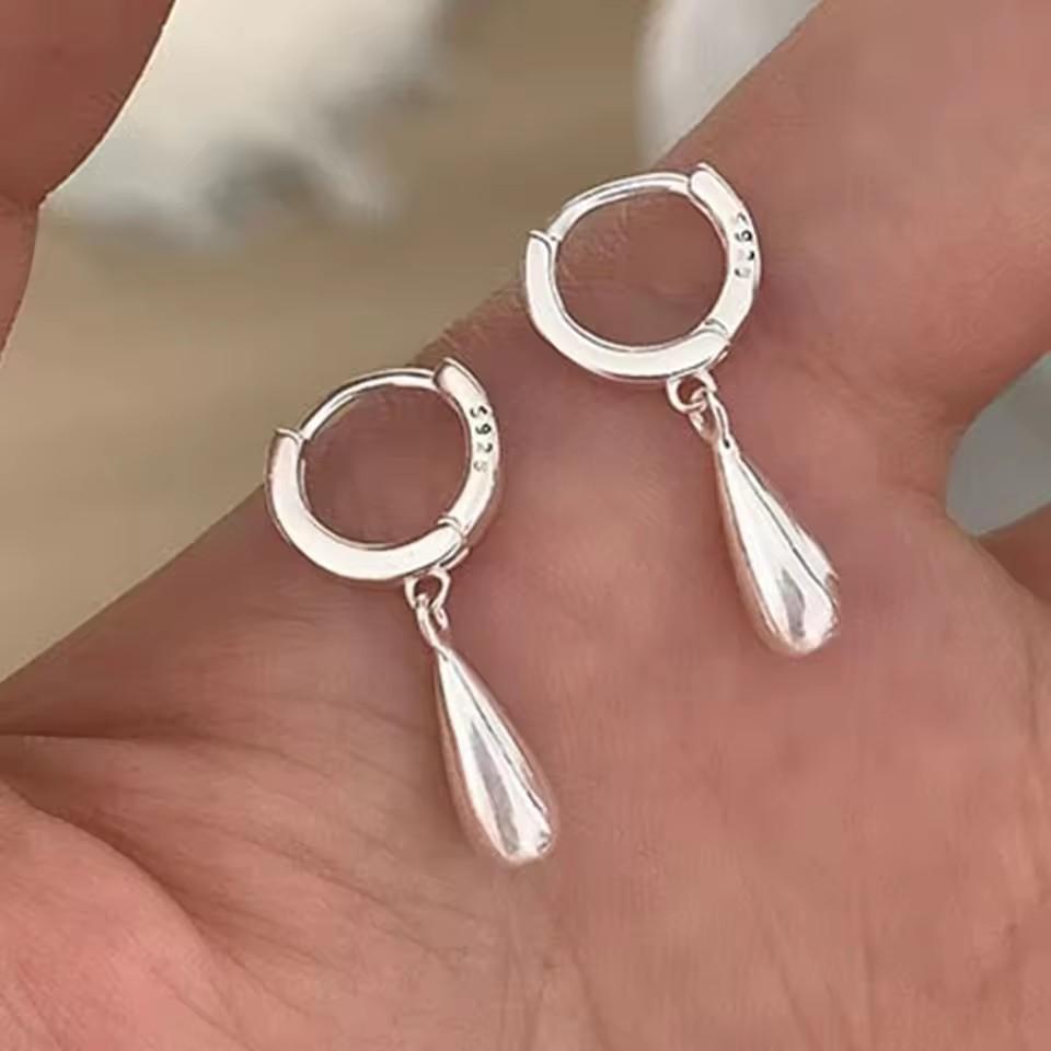 

PANJBJ 925 Silver Geometry Earring for Women Minimalism Fashion Versatile Trend office Jewelry Gift