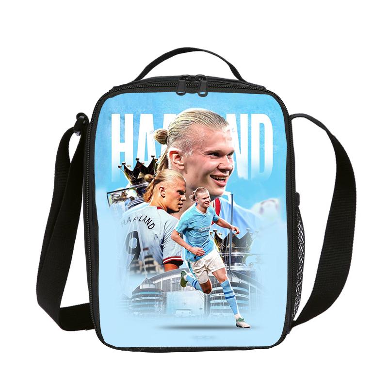 Haaland Thermal Bag Football Star Insulated Lunch Bag Lunch Container Leakproof Tote Lunch Box Football Sports Food Storage Bags