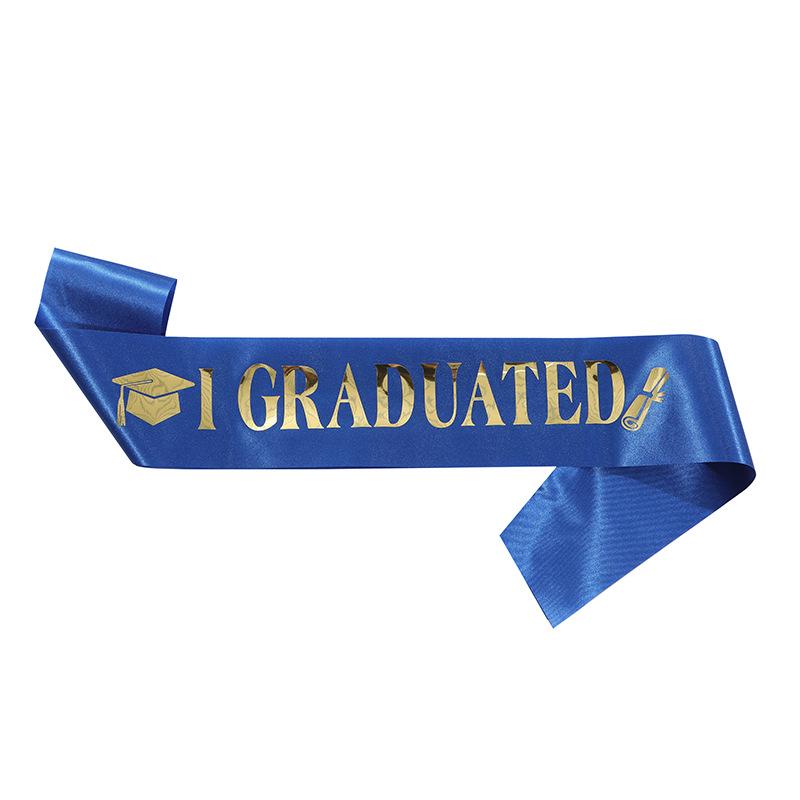 2026 European and American Fashion Graduation Strap IGRADUATED Etiquette Strap Ribbon Graduation Party Clothing Shoulder Strap Dress Up
