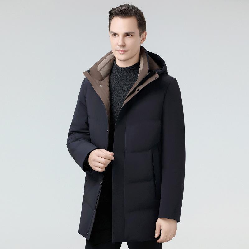 Winter Goose Down Down Jacket for Middle-aged Men with Velvet and Thickening for Middle-aged and Elderly Grandfathers