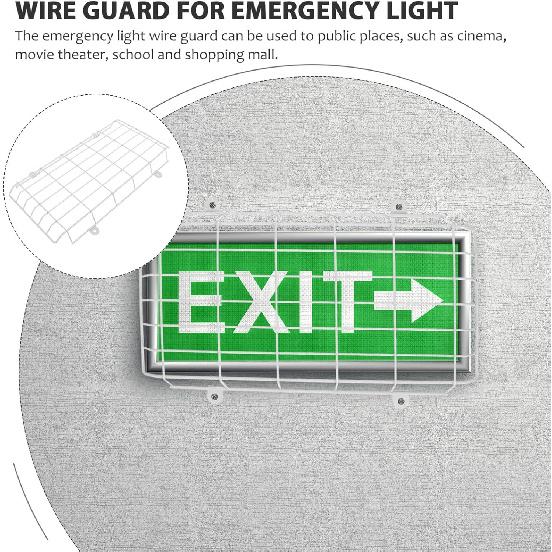 Metal Emergency Light Protective Guard Wire Cage for Exit Signs Wall-mounted Emergency Light Wire Cover Durable Easy To Install for Public Spaces