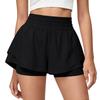 Hohe zweiseitige Sportshorts für Damen Dehnbarer elastischer Bund Leichte Laufshorts Trainings-Yoga-Skorts