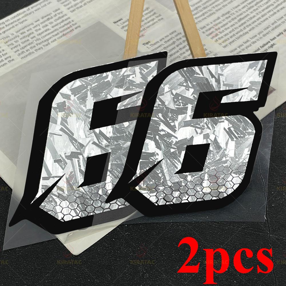 2PCS Honeycomb Arabic Numerals Silver Carbon Fiber Motorcycle Sticker Waterproof for Helmet Front Fairing Scooter Vinyl Decals