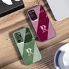 Golden edged letter R For Samsung M 02 12 Note 8 9 10 20 A 01 A02 A03 Core 04 A05 06 10 12 13 14 15 A16 glass Ultra phone case