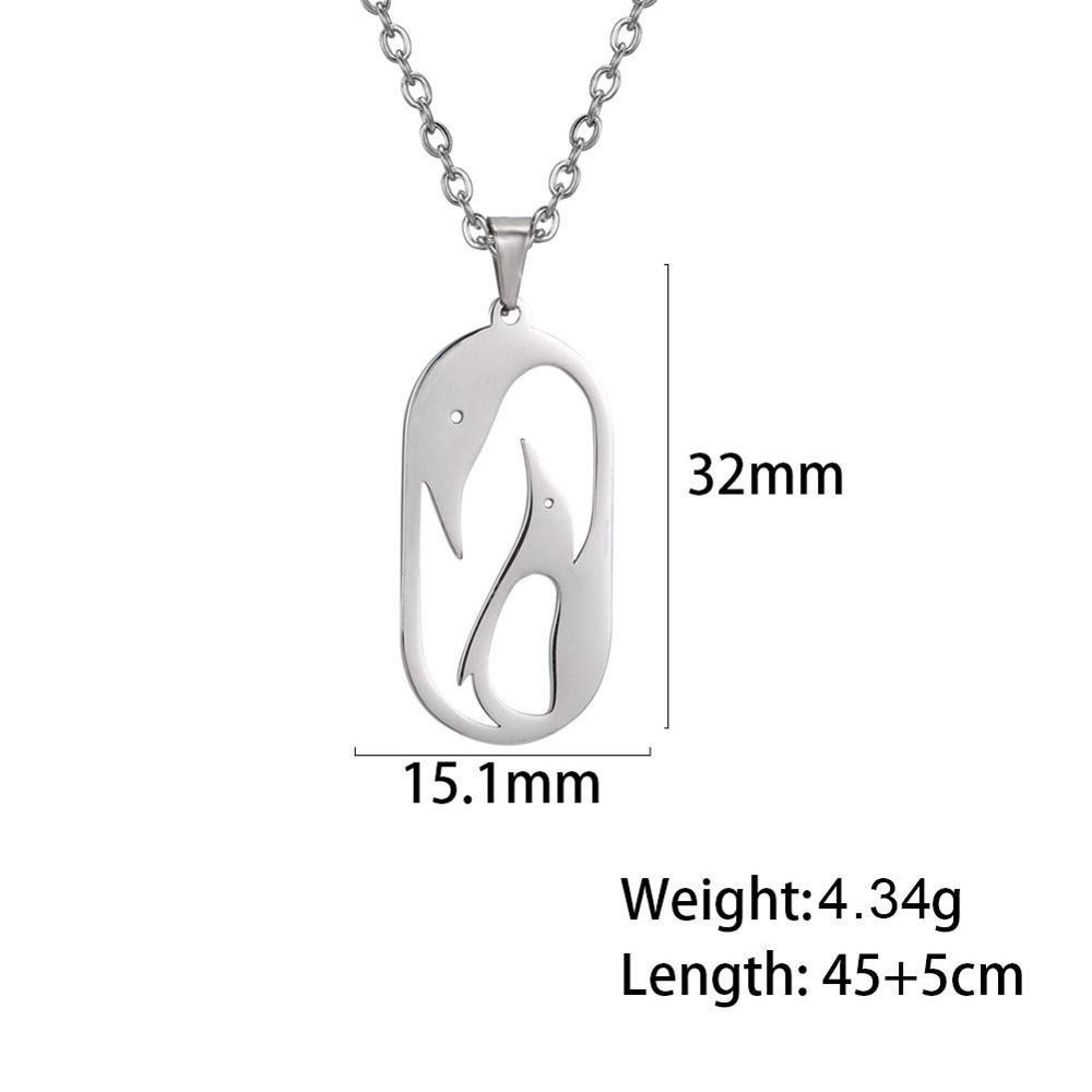 Cazador Stainless Steel Animal Pendant Necklace Cute Cat Dog Pet Whale Elephant Fish Penguin Necklaces Jewelry Gift for Women