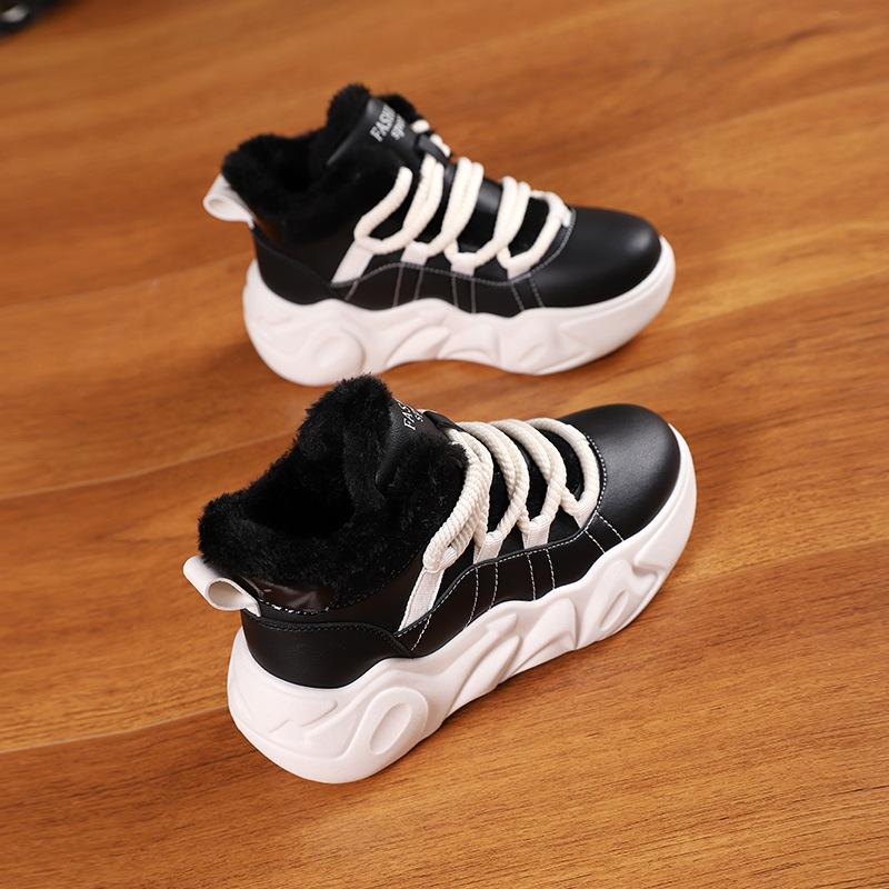 

High-top cotton shoes women s dad shoes piled and thickened 2025 winter new versatile warm short boots XQ-310-2 40