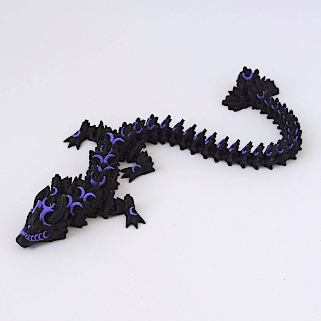 28Cm 3D Printing Flying Moon Dragon Joint Movable Model Children Toy Gifts Novelty Luminous Toys Desktop Decoration