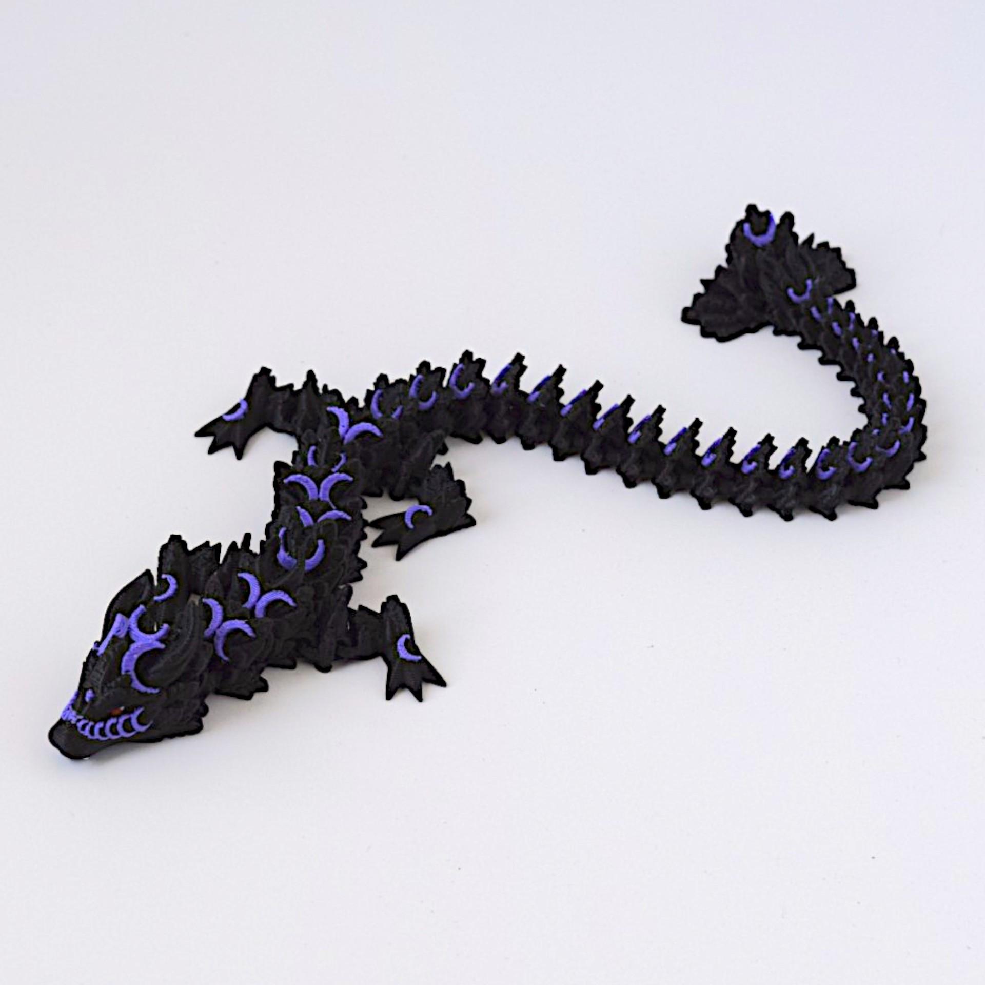 

28Cm 3D Printing Flying Moon Dragon Joint Movable Model Children Toy Gifts Novelty Luminous Toys Desktop Decoration 28cm чёрный
