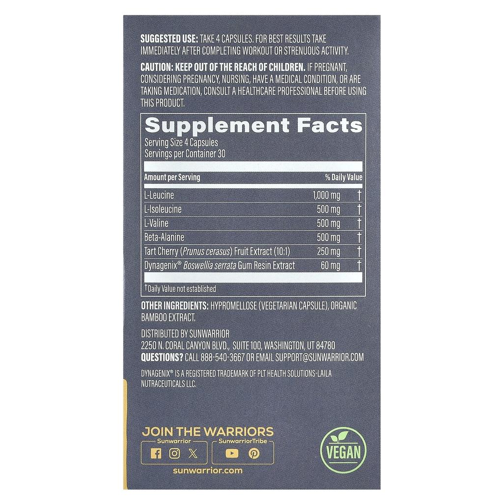 Sunwarrior, post-workout, strength and recovery, 120 veggie capsules