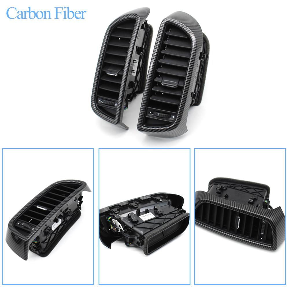 Silver Carbon Front Middle Central Air Conditioner AC Vent Grille Outlet Complete Assembly For Porsche Cayenne 7P5 2010-2015