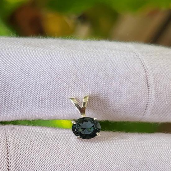 Natural Indicolite Tourmaline Gemstone 925 Sterling Silver Pendant A 129 Gift