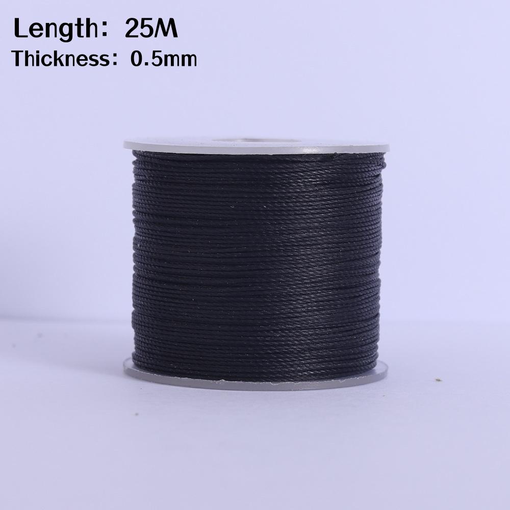 25M Dicke Gewachste Schnur Für Leder Gewachste Kordel 0,5mm Perlenfaden Für Armband Perlenstickgarn Flache Gewachste Nähschnur