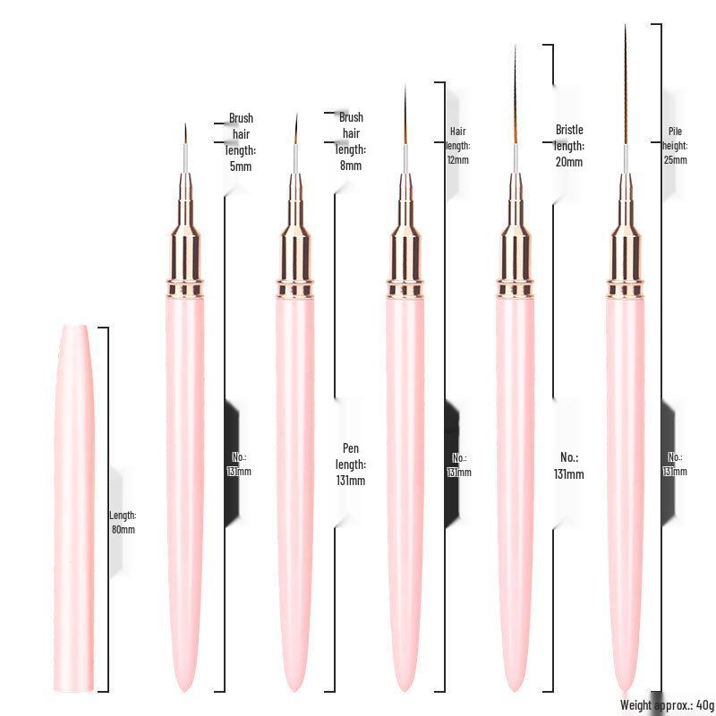Japanische Nailart Liner Stifte: Set mit 5 Kupferröhrchen zum Zeichnen von Linien, Punkten, Blumen und feinen Details.