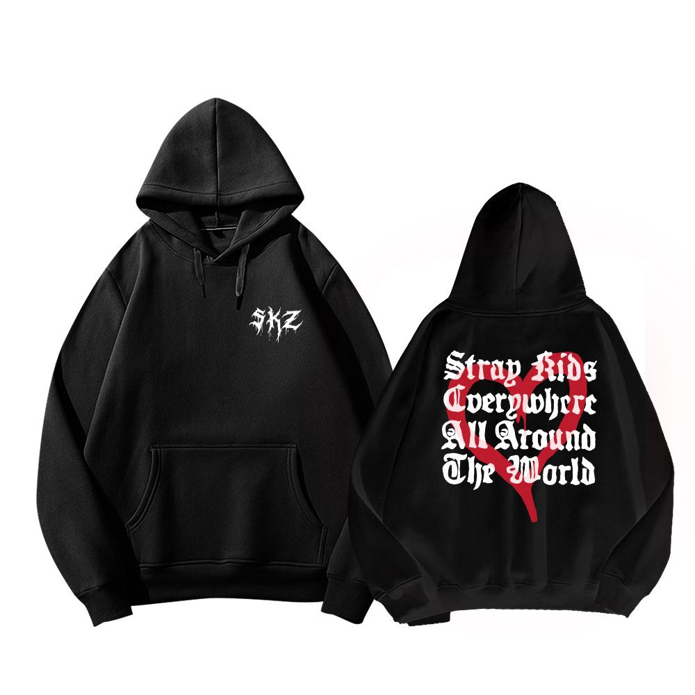Stray Kids ATE Album Hoodie - Unisex beidseitiger Grafik-Pullover mit Mitgliederunterschriften & Kängurutasche, Frühling Herbst Fandom Merchandise