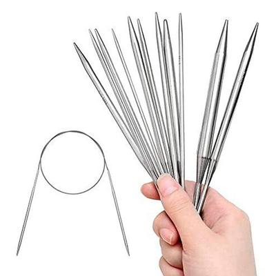 Stainless Steel Circular Knitting Needles 43/65/80/100/120cm With Bag Crochet Hook Needlework Weaving Knitting Needles Household