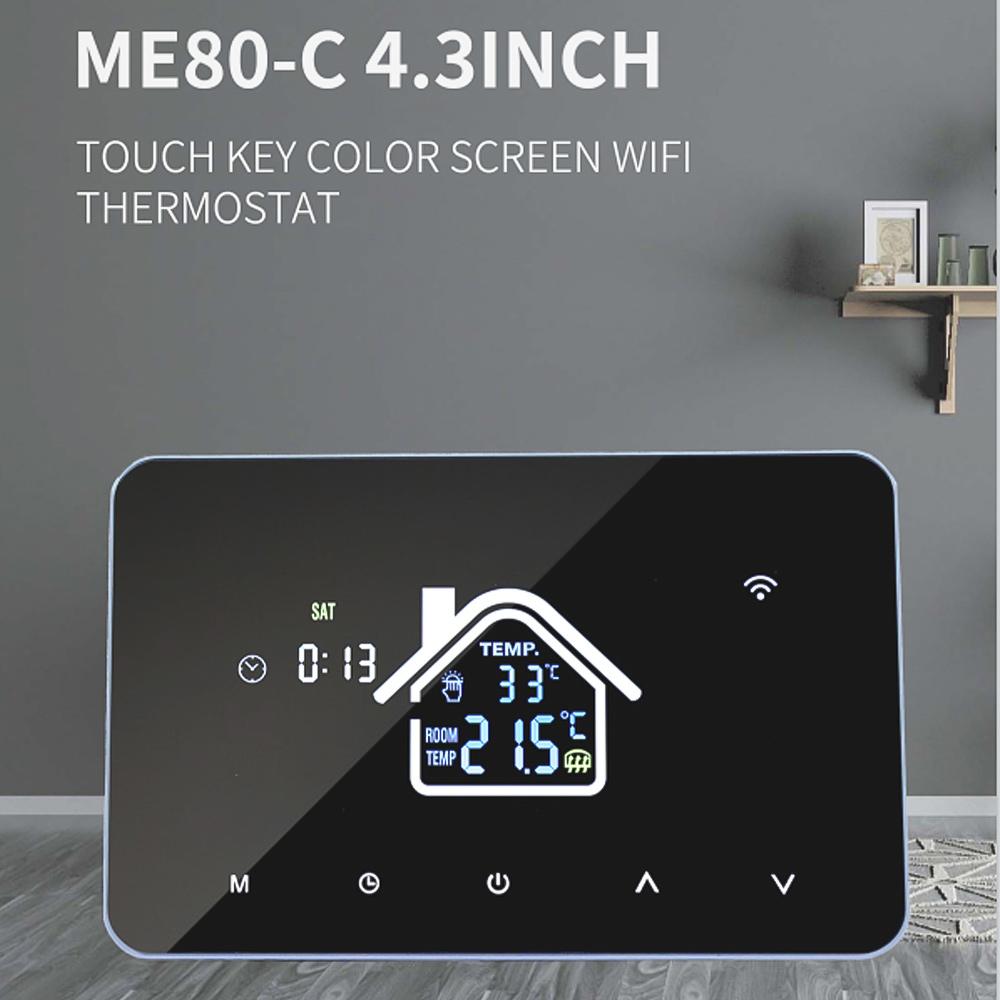 Smart WiFi  tat Temperature Controller for Water Heating LCD Display   Week Programmable App Voice Control Underfloor Heating  
