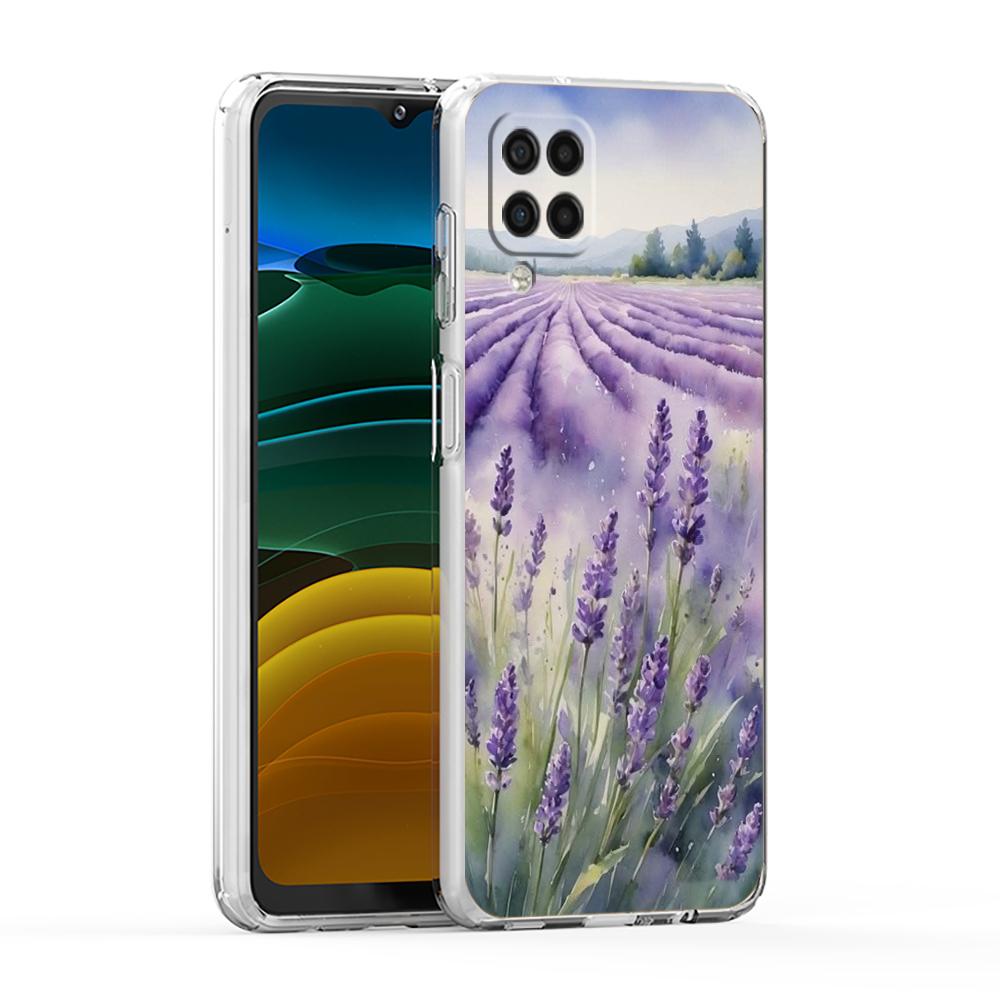 Soft TPU for Samsung Galaxy A13,A15,A22,A23,A25,A31,A32,A33,A35,A52,A53,A05,5G Transparent Phone Case Autumn flower Lavender Bag