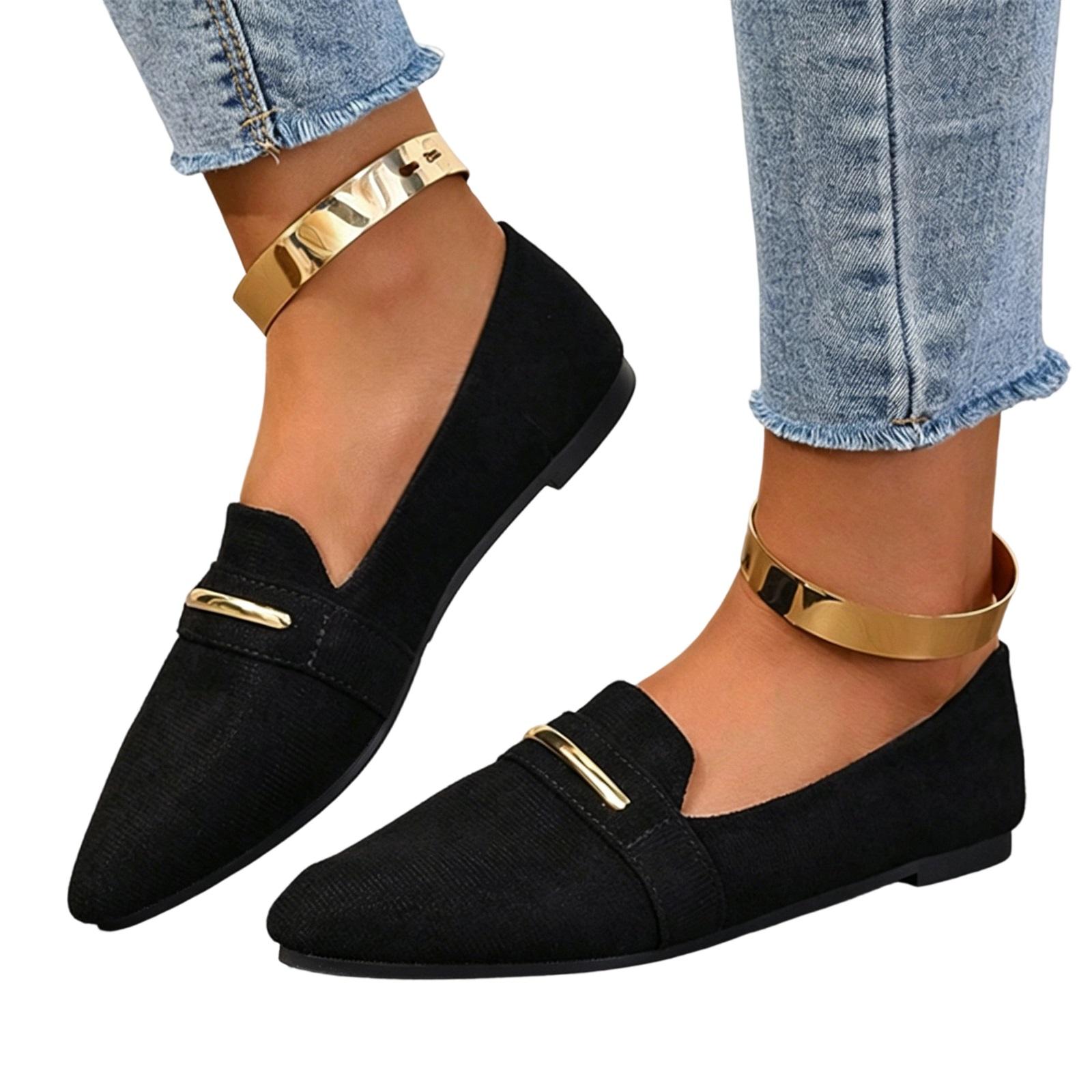 Women s Plus Size Pointed Toe Casual Flats for Everyday Wear 35