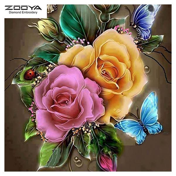 

ZOOYA DIY 3D круглая алмазная картина красочные цветы вышивка крестиком домашний декор
