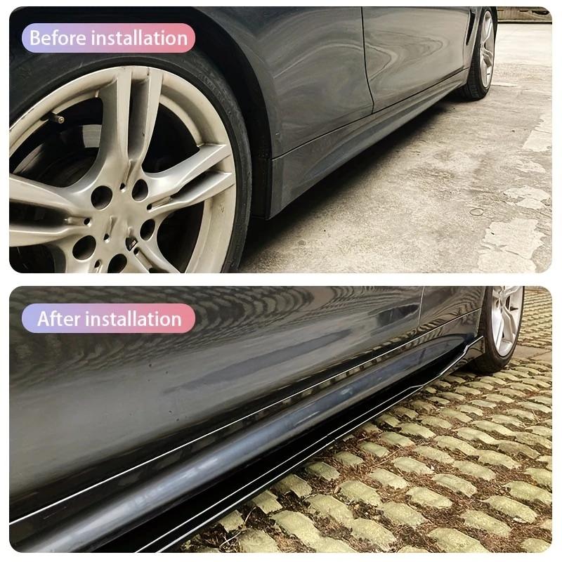 BDO1 For Mazda3 MK4 Sedan Diffusers Accessories 2019+ Side Skirts Extension Rocker Panels Lip Bumper ABS 8pcs Glossy Black