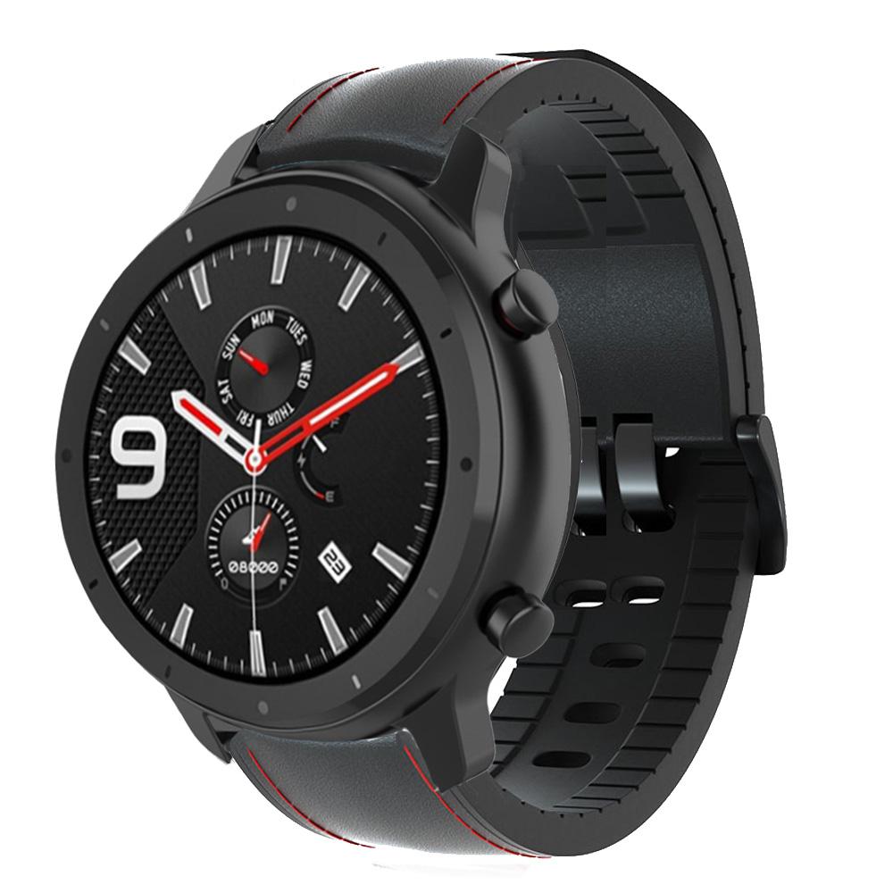 Кожа и силиконовый ремешок для Xiaomi Huami Amazfit GTR 47 мм 42 мм  смарт-ремешок для Samsung Galaxy Watch 3 45 мм 41 мм купить недорого —  выгодные цены, бесплатная доставка, реальные отзывы с фото — Joom