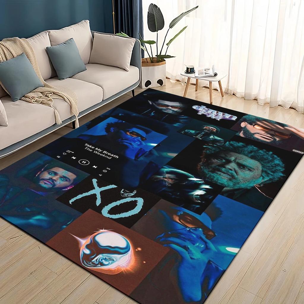 Tapis Tapis 3D THE WEEKND,XO Alternative R&B Abel Tesfaye pour Salon Chambre Maison Décoration Canapé, Tapis de Sol Antidérapant pour Enfants