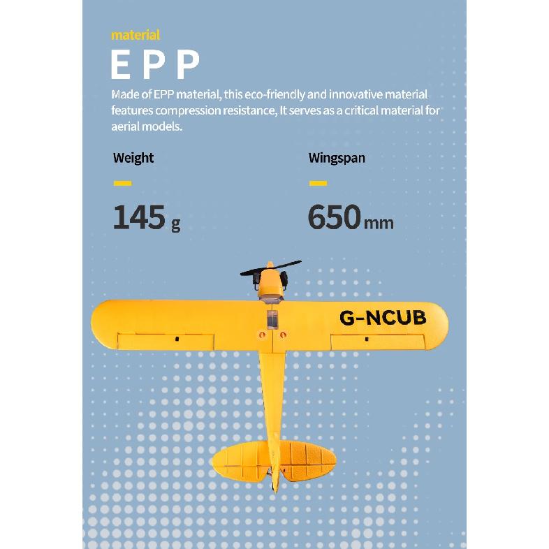 New J3-CUB RC Airplane 5CH 2.4G Remote Control Mode1 (Right Hand Throttle) 3D/6G 1406 Brushless Motor Outdoor Foam Fiexd Plane