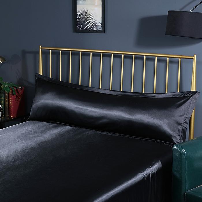 New Summer Washed Silk Long Pillowcase Double Pillowcase Couple 1.2 Meters 1.5m Long Ice Silk Pillowcase Without Sheets