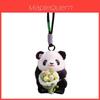 Panda Plush Keychain With Floral Design For Gift And Decoration