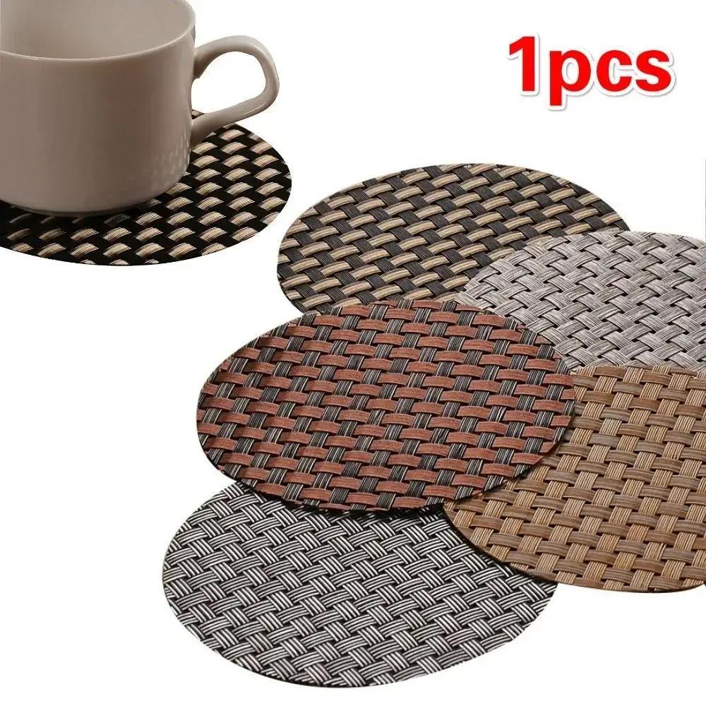 1 ks PVC tkané tácky pod pohárky, izolační podložka pod restaurační kelímek, vodní tepelná izolace, protiskluzová podložka na stůl