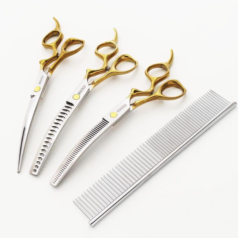 Golden Pet Curved Scissors Set Special Grooming Metal Tools for Dogs Pet Cleaning Supplies Beauty Combing Products Accessories