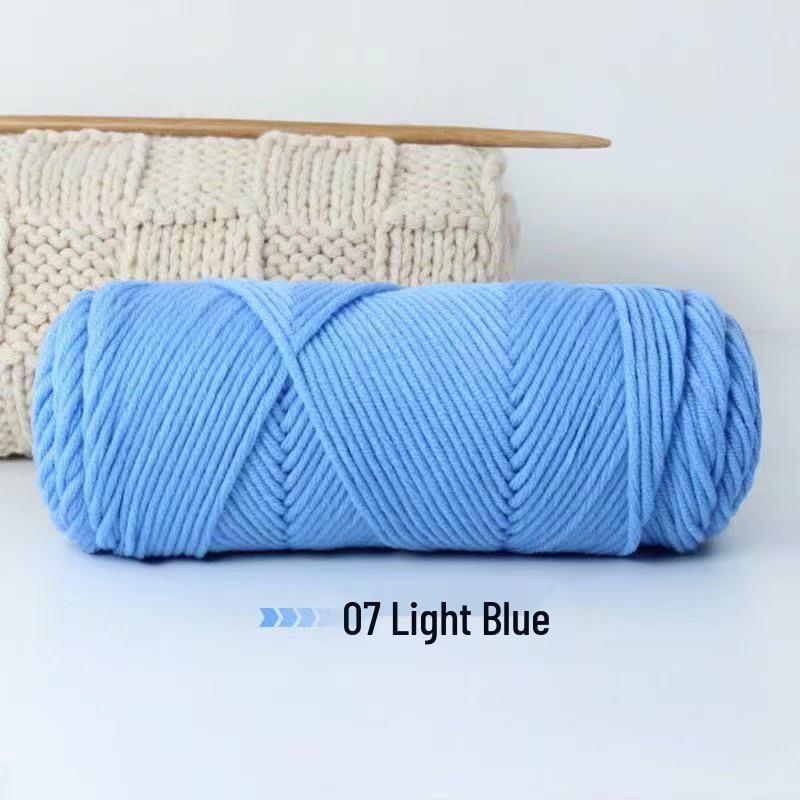 8-Strand Cotton Wool Yarn for Scarf DIY - Thick, Soft Thread with Silk Elements
