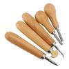 5Pcs Durable Tip Setting Tool Wood Handle Carving Chisel Long Use Prong Pusher  Jewelry Making