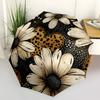 1pc Floral Leopard Automatic Folding Umbrella with 8-Rib Windproof Design, Portable Foldable Sunshade Umbrella For Halloween 127