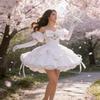 Alien Stage Cosplay Costume With Sleeveless White Puff Dress For Anime Fans