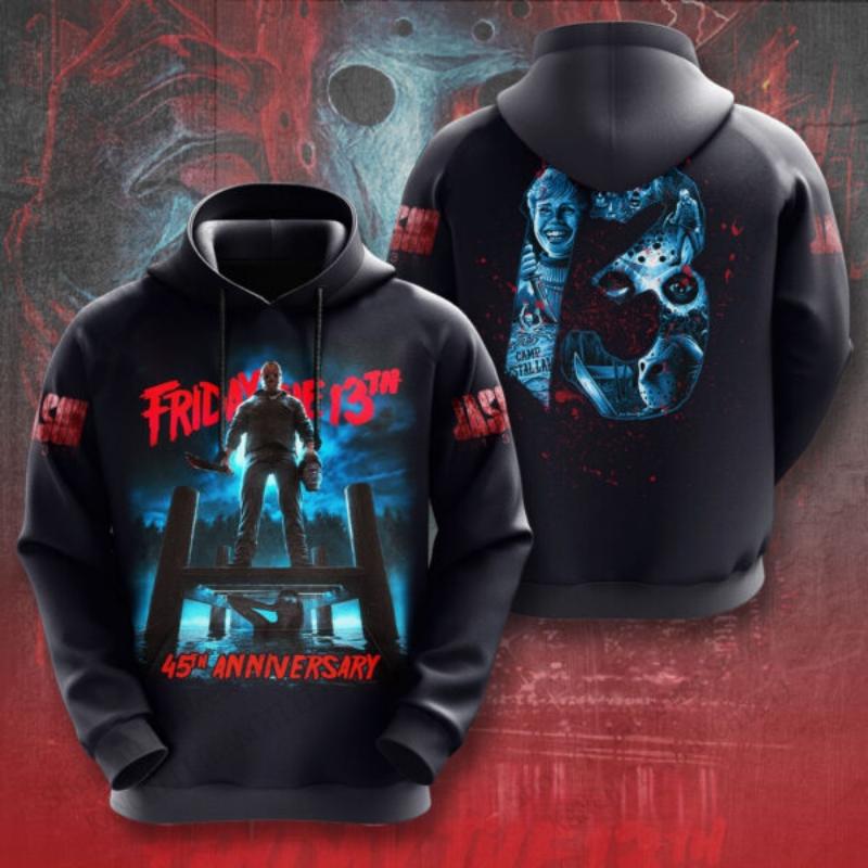 Freitag der 13. Jason Voorhees 3D-Druck Grafik Hoodies Herren Damen Mode Halloween Hoodie Sweatshirt Mantel Damen Sweatbekleidung