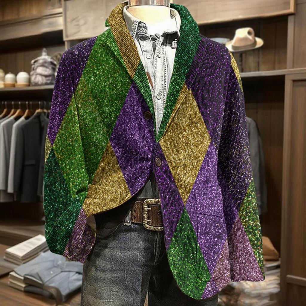 Pánská business casual móda Tištěná manšestrová bunda