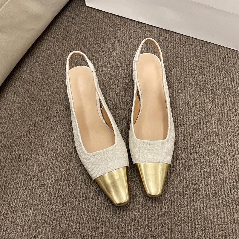 

Модные туфли с открытым носком и квадратным носком, женская обувь 2024 года, новые босоножки на среднем каблуке для женщин, туфли на высоком толстом каблуке для женщин 35