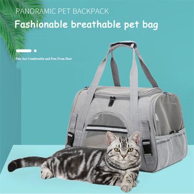 Travel Pet Bag Portable for Outdoor Carrying One Shoulder Diagonal Cross Pet Box Foldable Breathable Transparent Cat Dog Bag