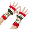 Festive Christmas Snowflake Women's Fingerless Gloves Writing Typing Winter Wrist Warmers Punk Gothic Rock Knit Half Mittens