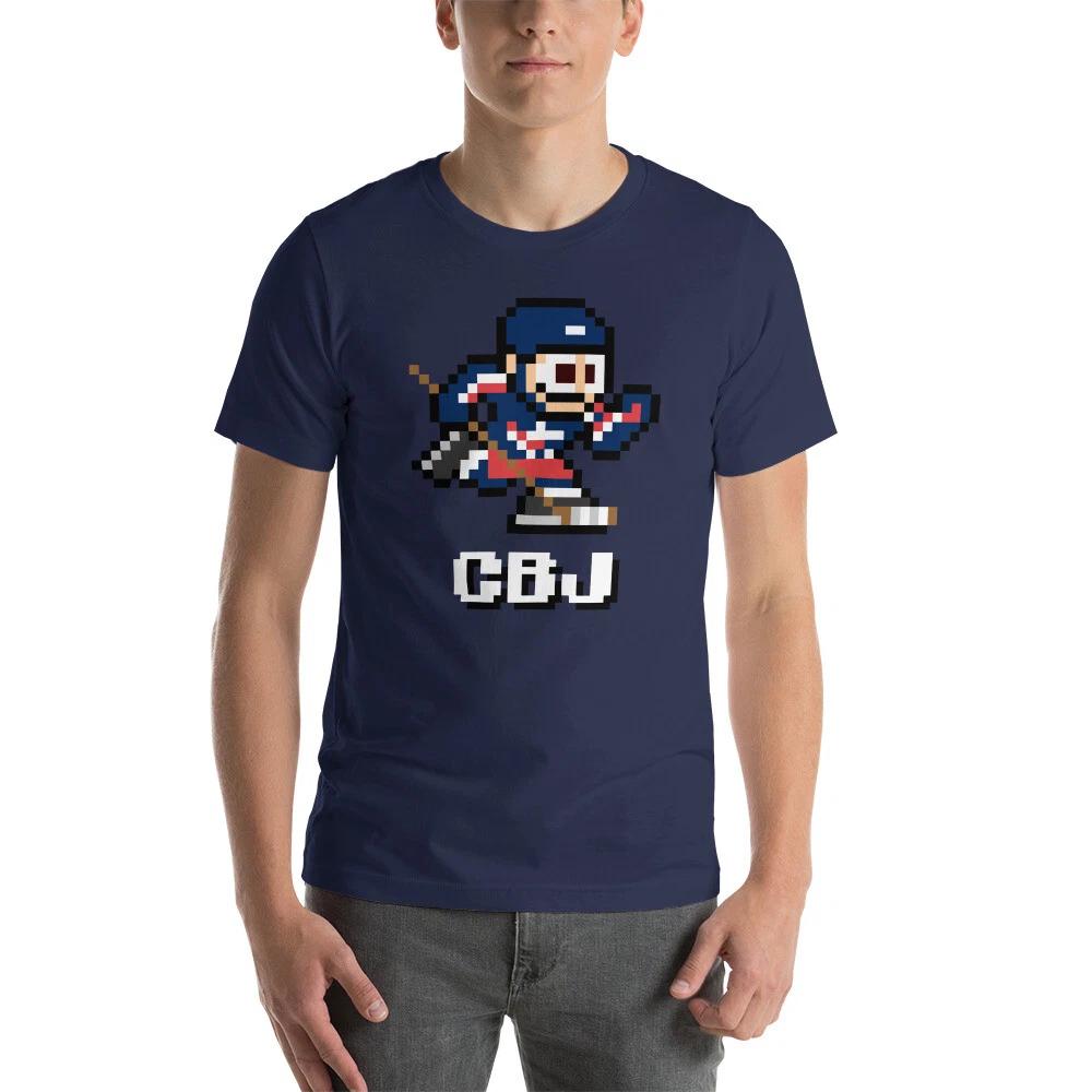 Columbus Blue Jackets NES Hockey Team Jersey 8-bit Vintage Nintendo T-Shirt XL