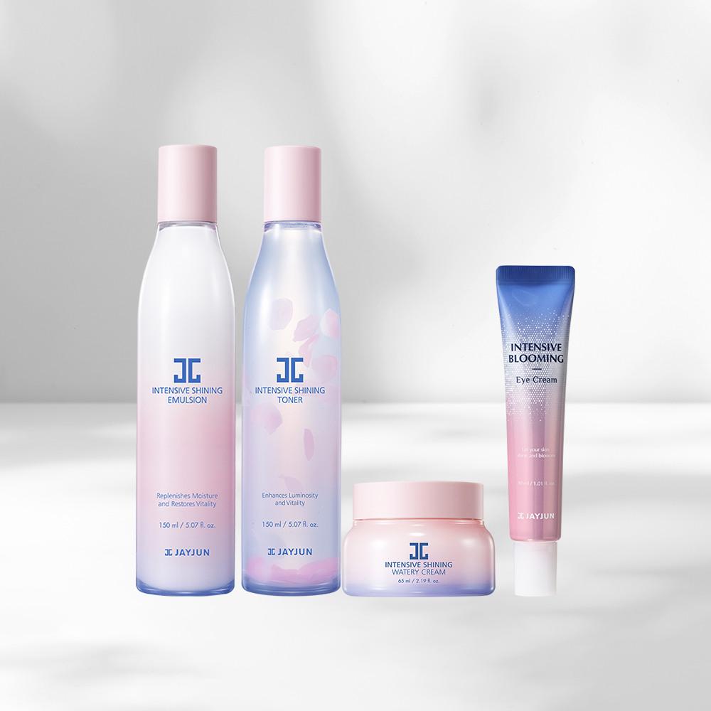[JAYJUN] Intensive Shining Toner 150ml + Emulsion 150ml + Watery Cream 65ml + Blooming Eye Cream 30ml Intensive Basic 4-piece Set