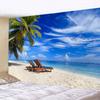 Beach Sunset Landscape Tapestry Wall Hanging Coconut Tree Printed Wall Art Hotel Room Decoration Items Aesthetic Dorm Home Decor